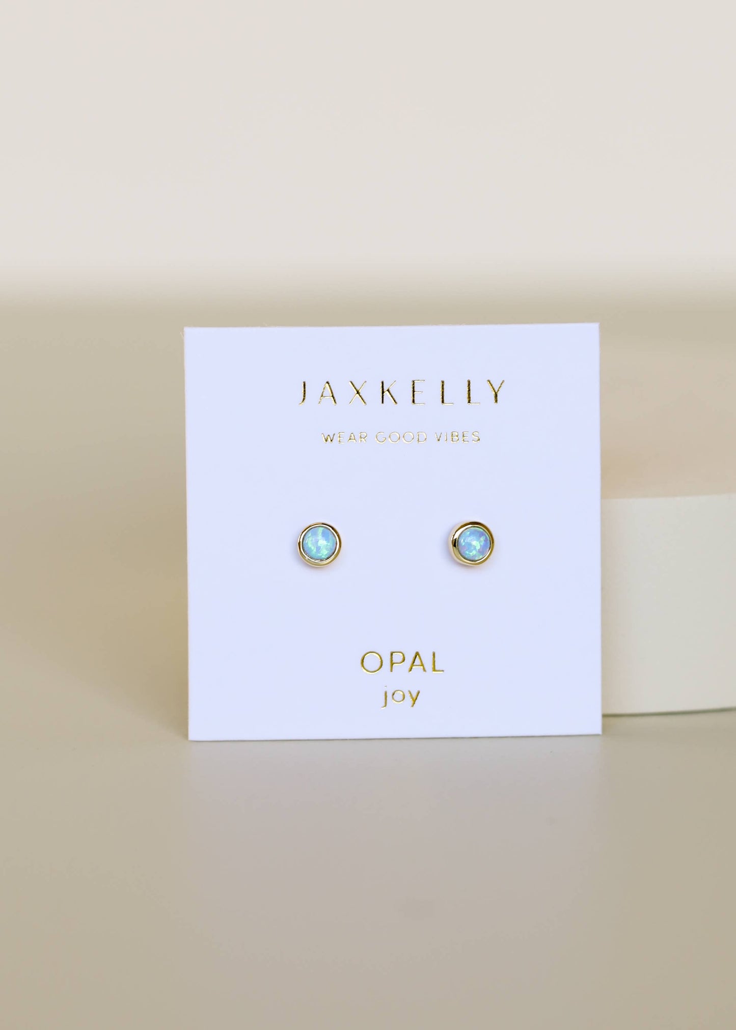 Simple Stud - Fire Opal- Gold Earrings