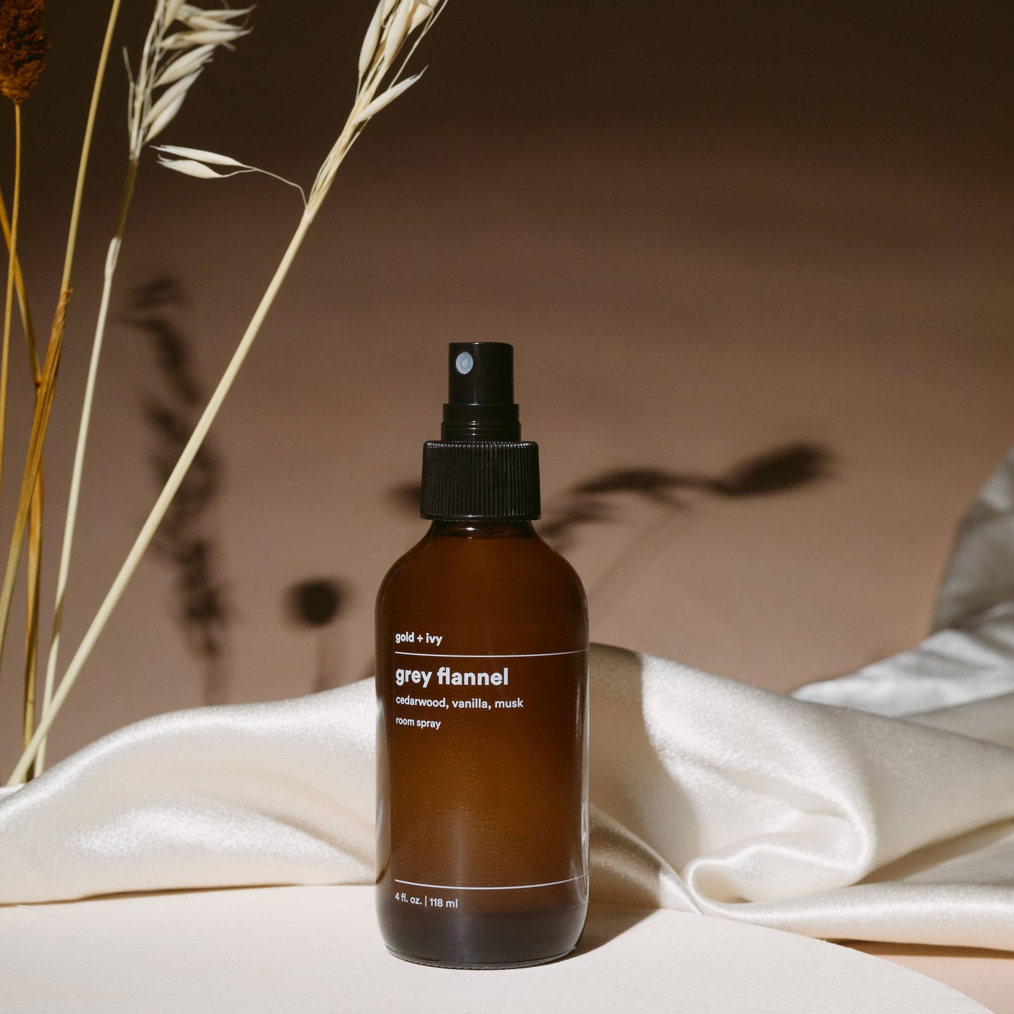 Grey flannel room + line spray - cedarwood, vanilla, musk