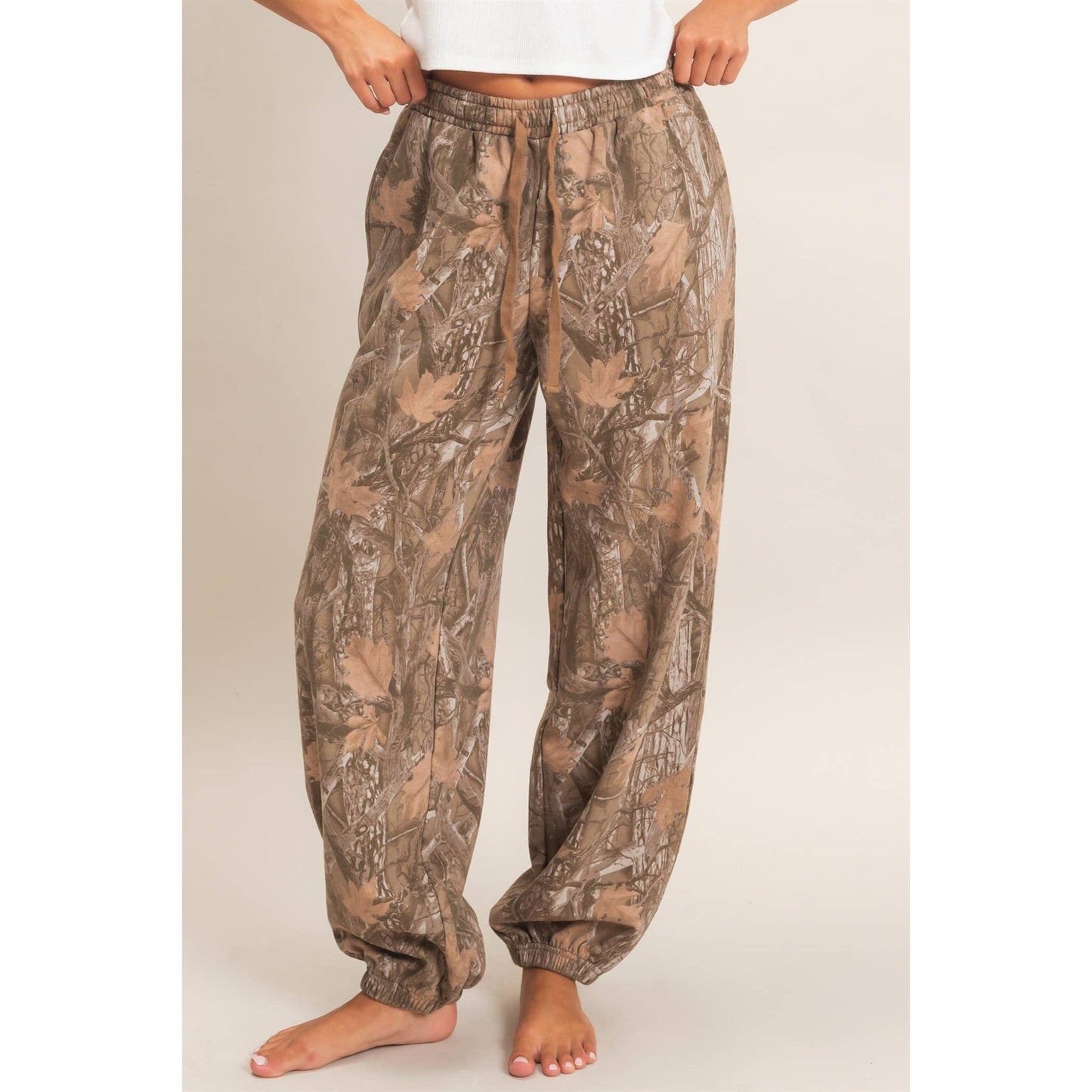 Tree Camouflage Print Jogger Pants