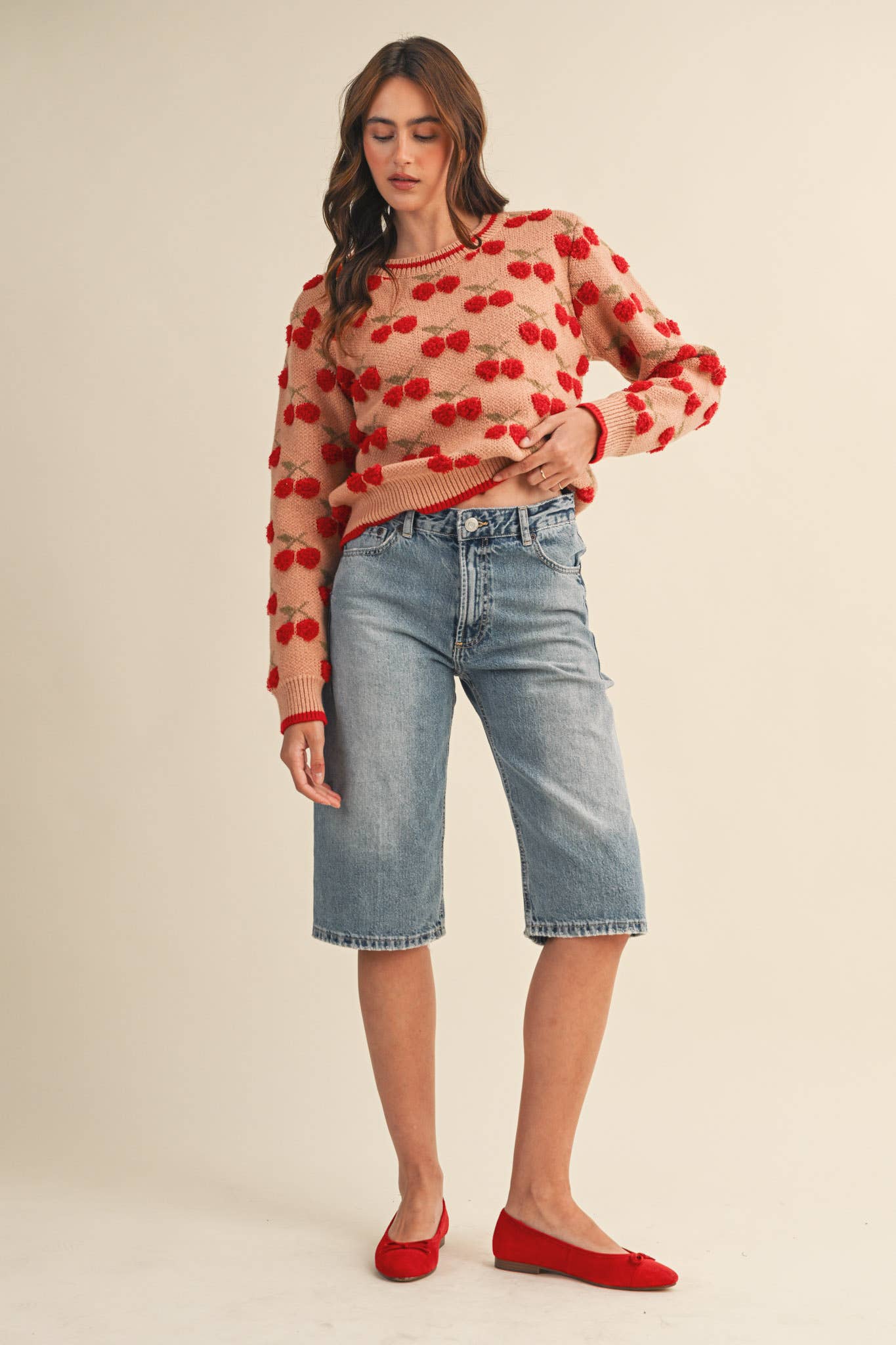 FUZZY CHERRY SWEATER
