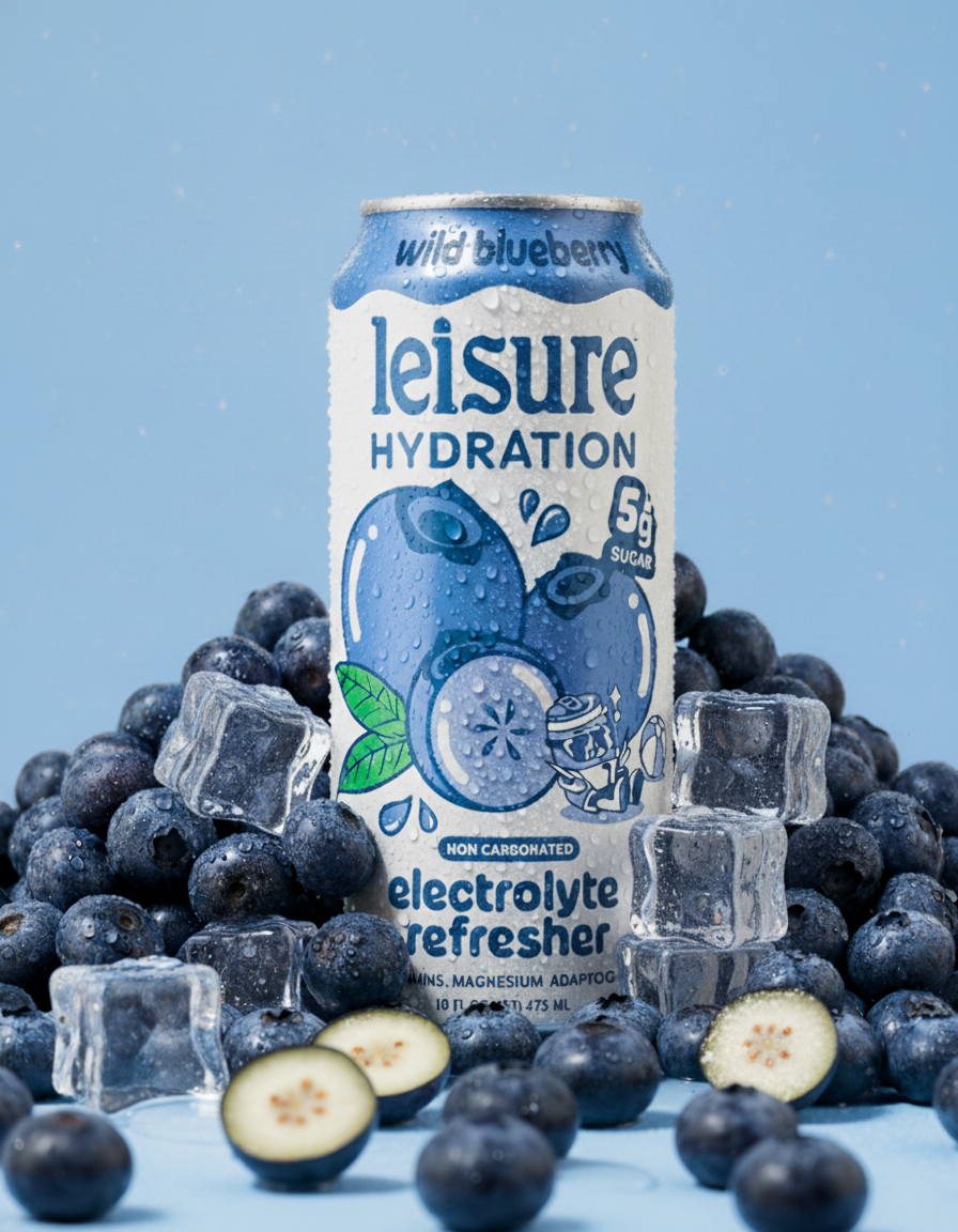 Leisure Hydration Electrolyte Wild Blueberry (16 oz x 12-Pack)