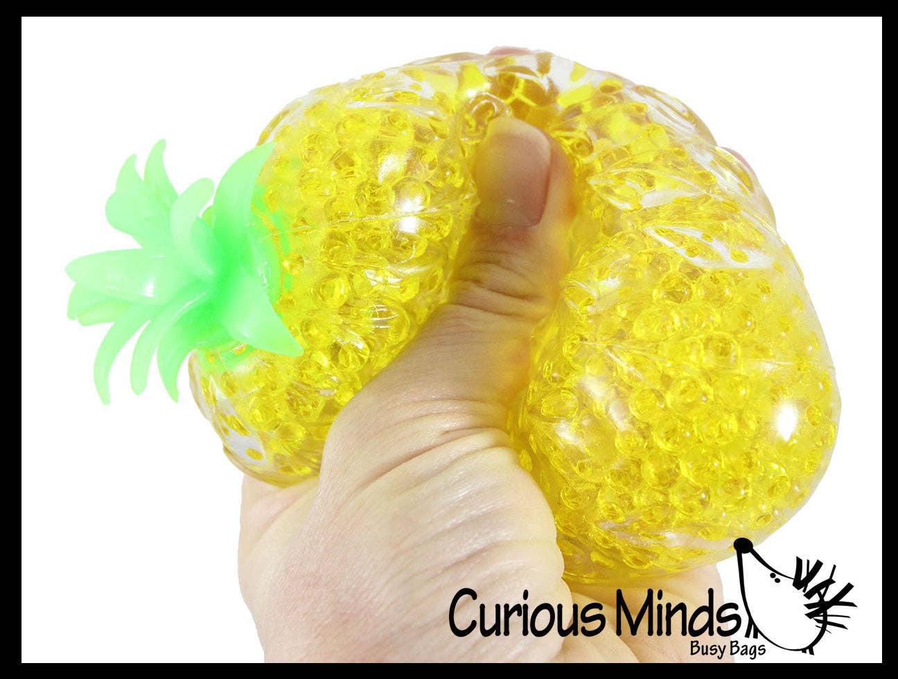 Yellow Pineapple Fruit Water Bead Filled Clear Squeeze