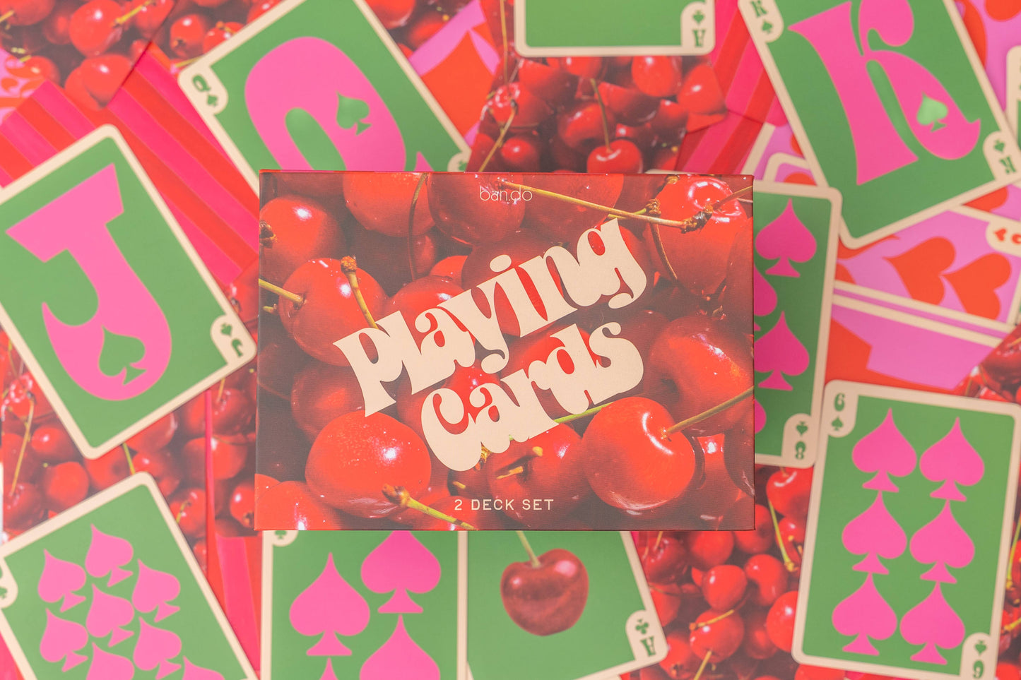 Playing Card Set, Cherry Stripe