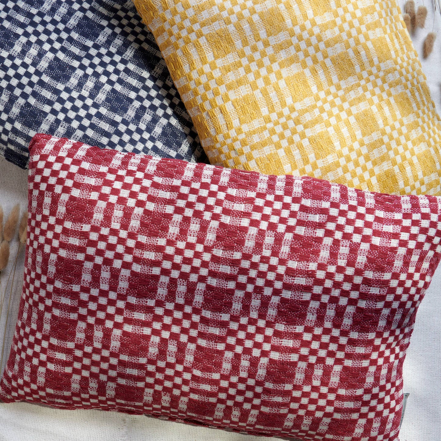 Gold Check Pillow