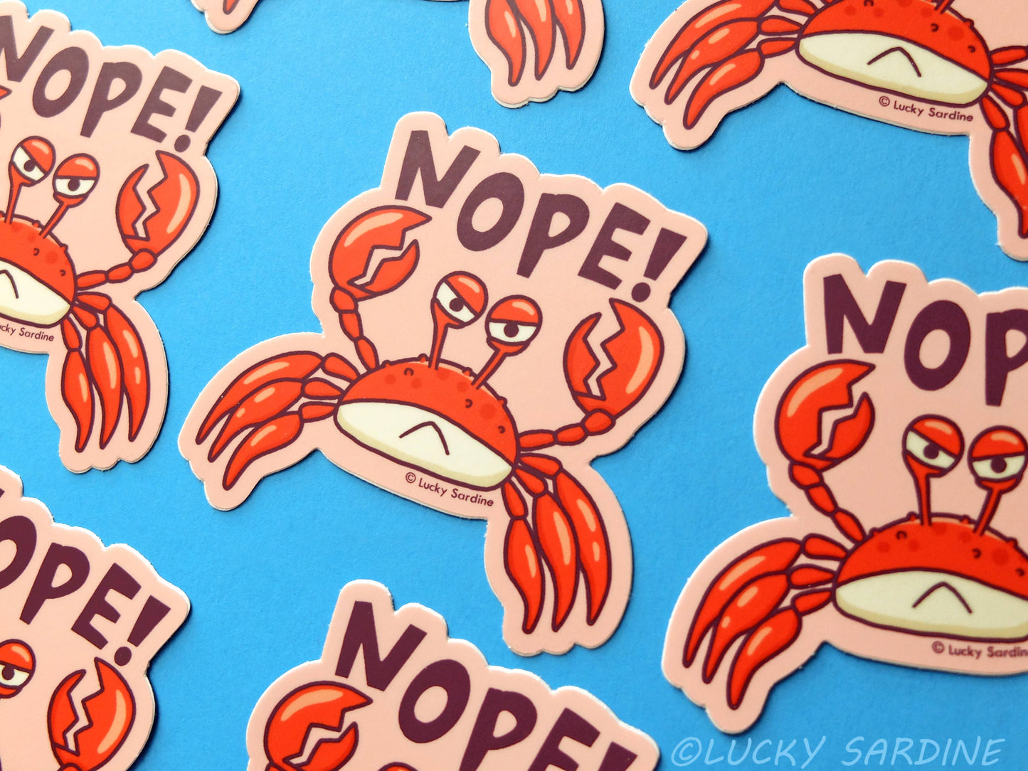Crab Nope, Not Today, Funny Crabby Lobster Vinyl Sticker