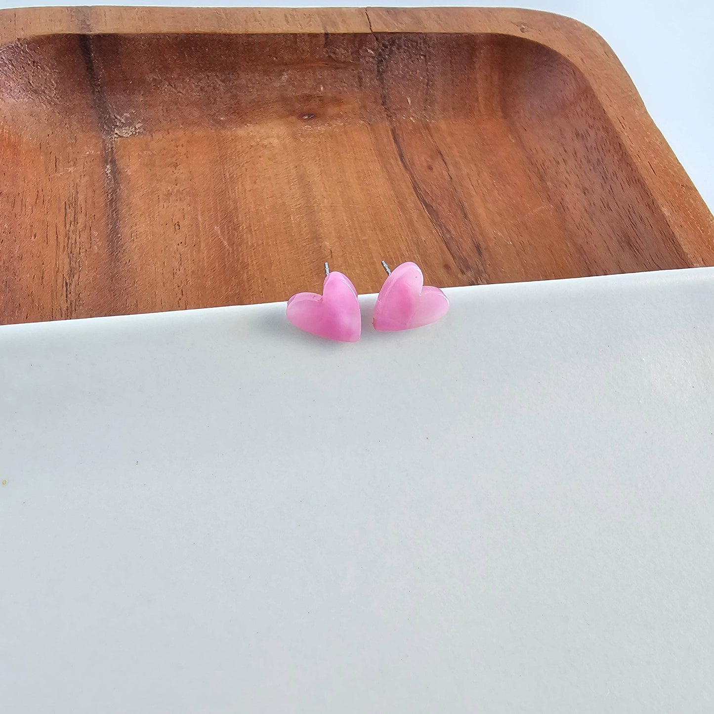 Hand Drawn Heart Studs - Bubblegum Bliss // Valentine's Day