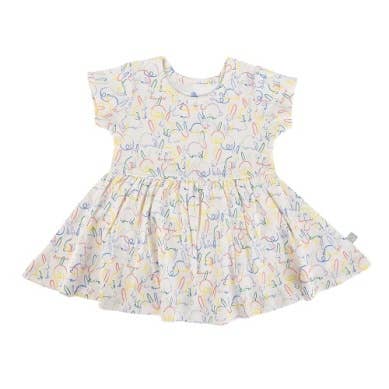 Bunnies Twirl organic Dress baby and kid