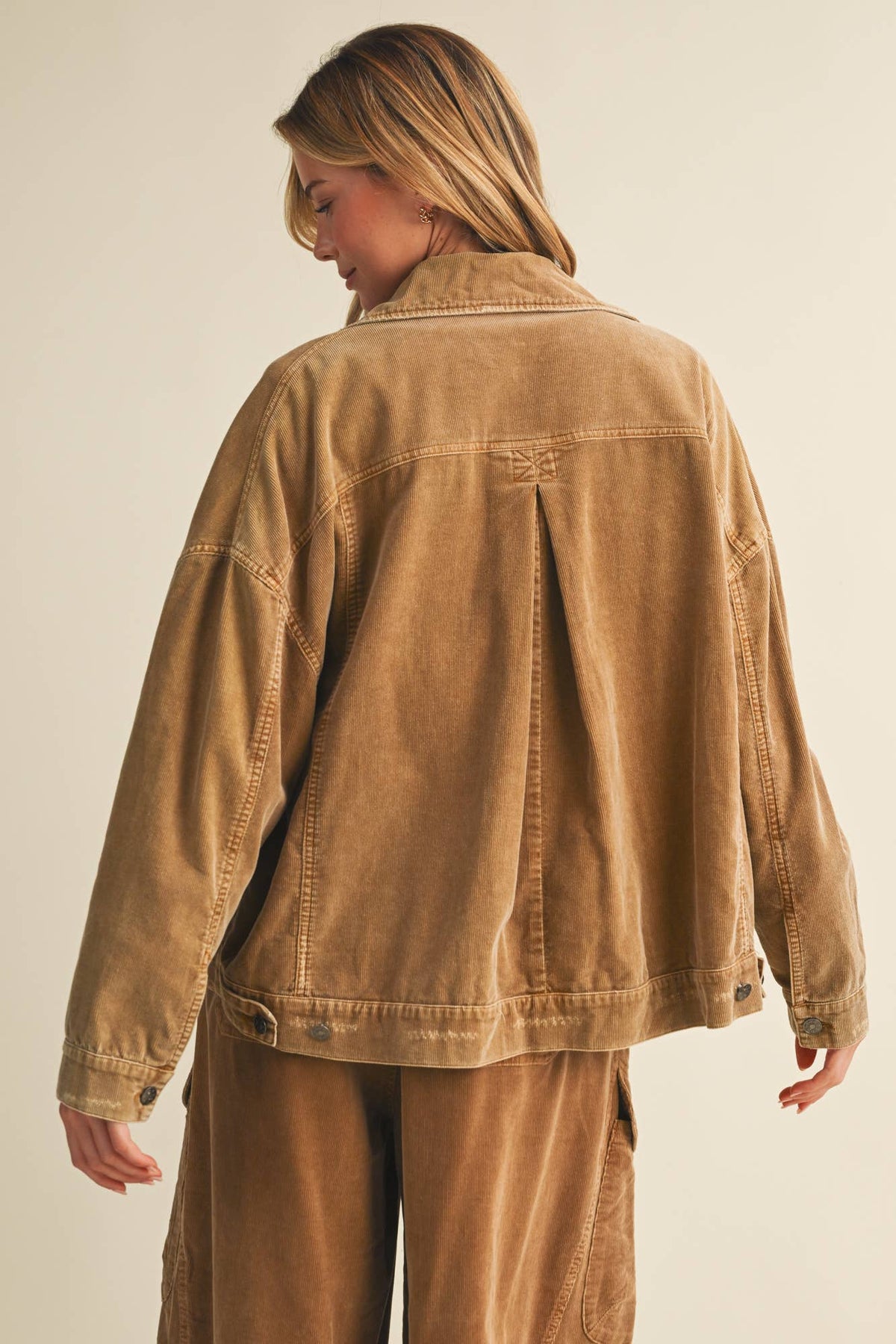 Wide-Wale Corduroy Dropped Shoulder Jacket