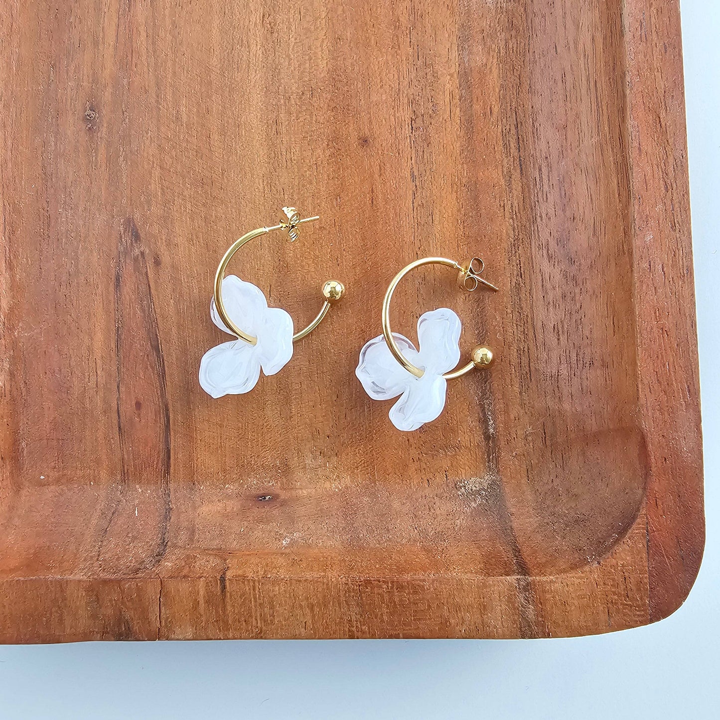Magnolia Hoops - White // Jewelry, Earrings