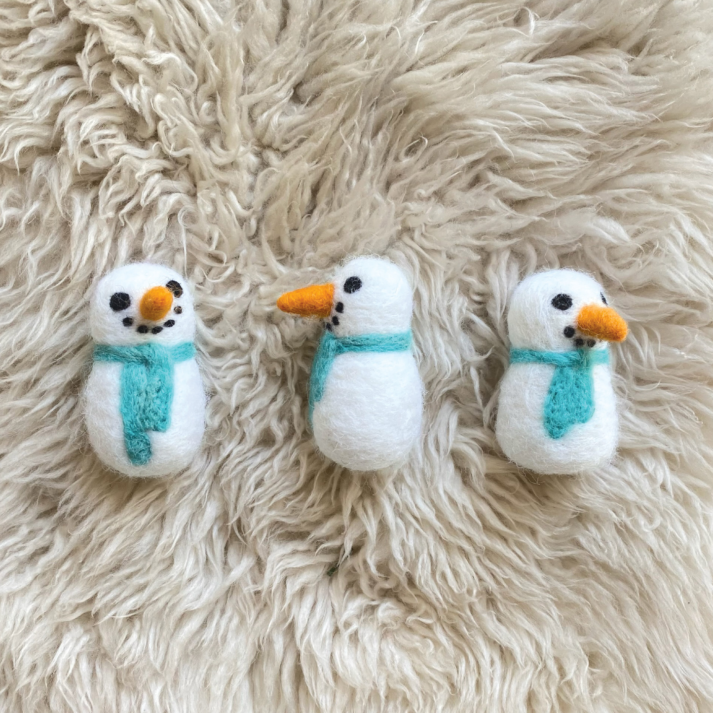 Felt Snowman with Blue Scarf
