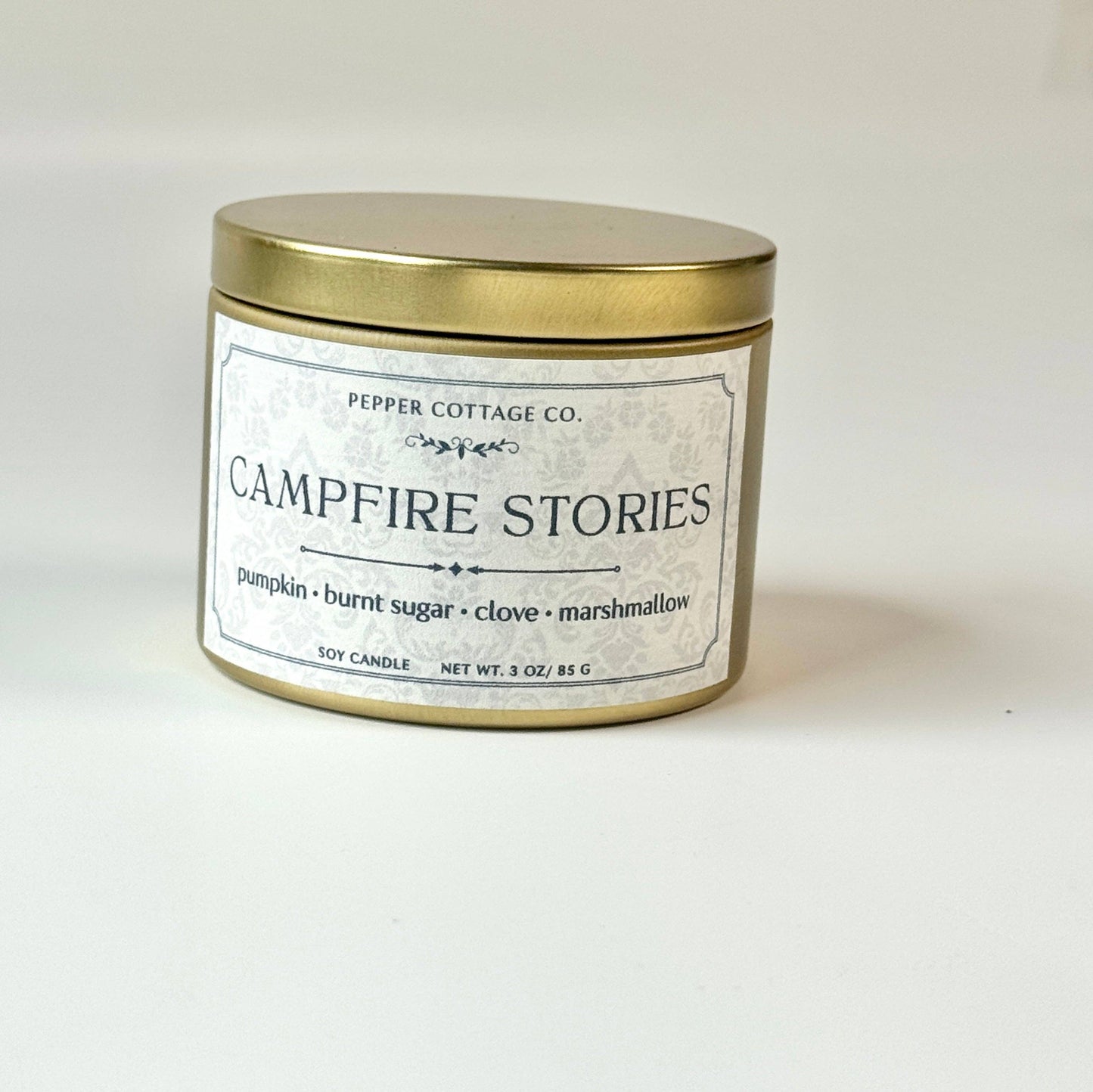 Campfire Stories - Pumpkin, Burnt Sugar, Marshmallow, Clove 3 oz Soy Fall Candle