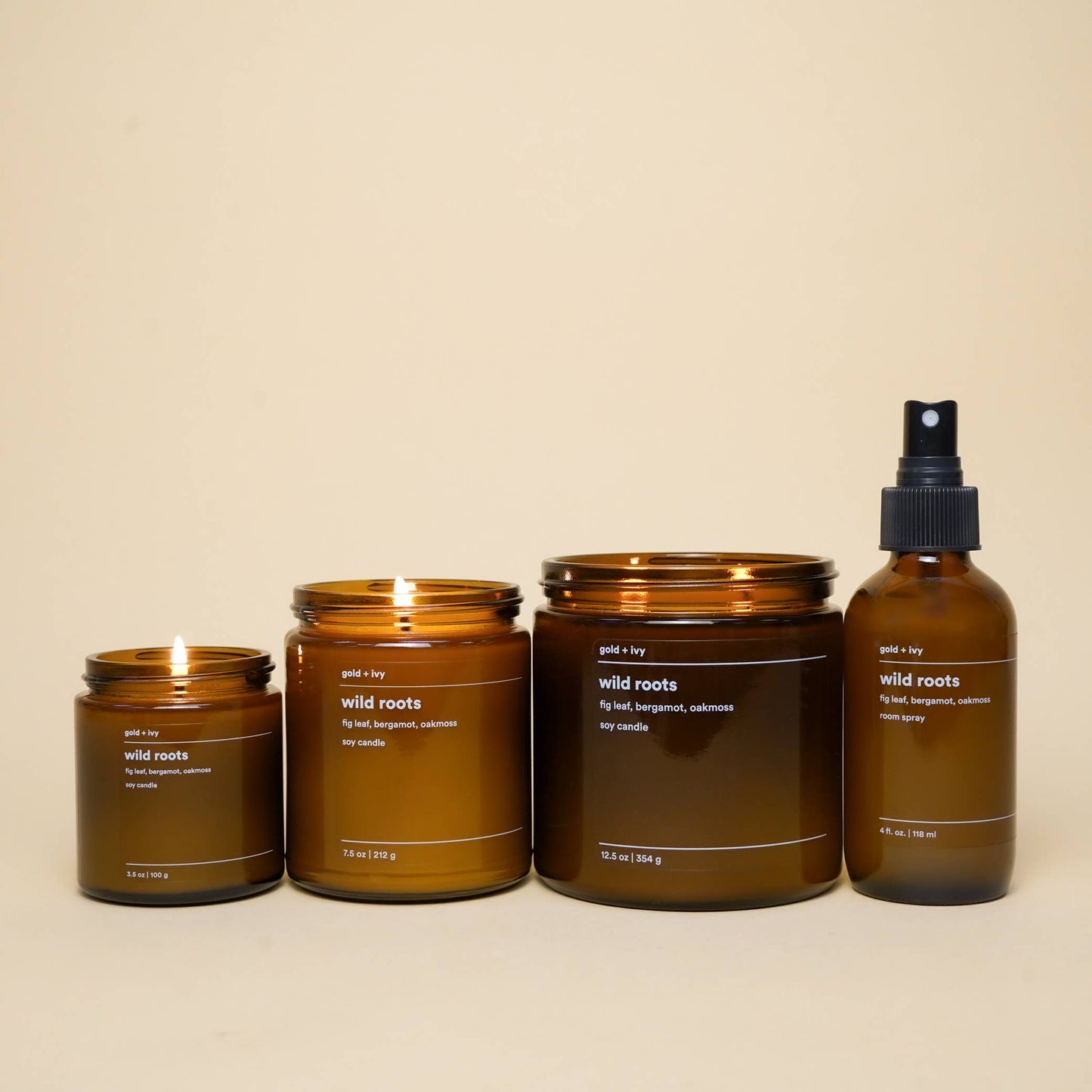 Wild roots soy candle - fig leaf, bergamot, oakmoss