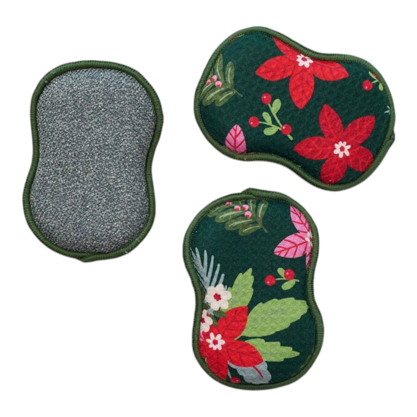 RE:usable Sponges (Set of 3) -  Poinsettia Garden