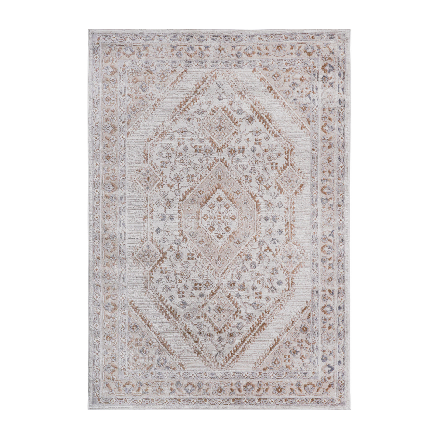 Marfi Collection Cream Ivory Bordered Area Rug