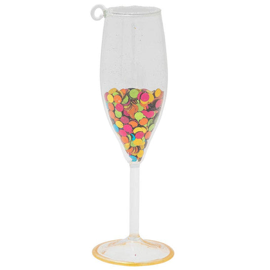Rainbow Confetti Champagne Glass
