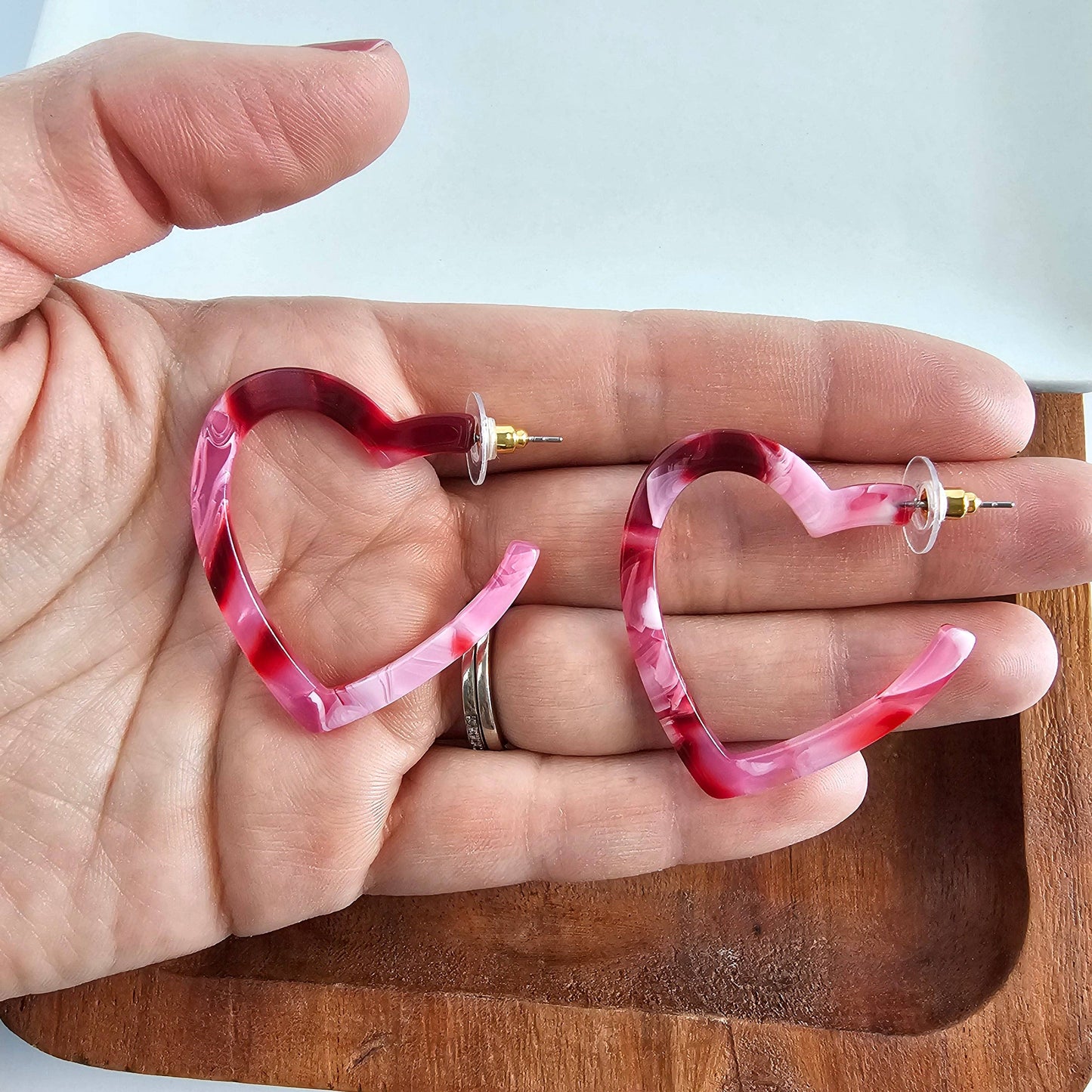 Heart Hoops - Strawberry Fizz // Valentine's Day Earrings