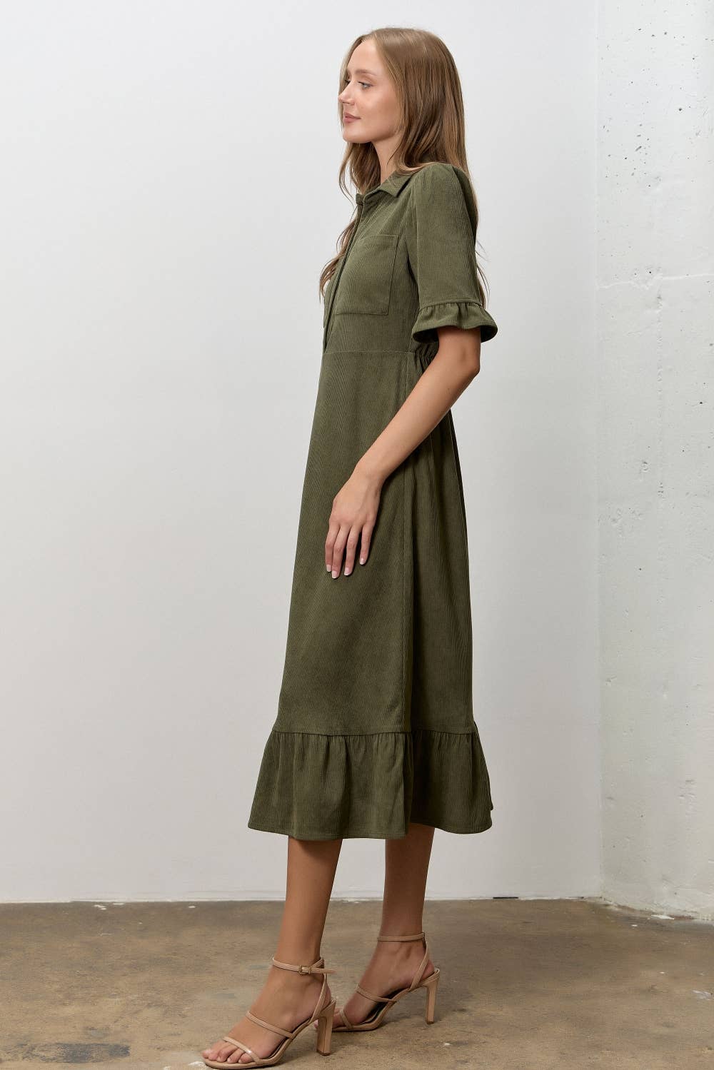 CORDUROY MIDI DRESS