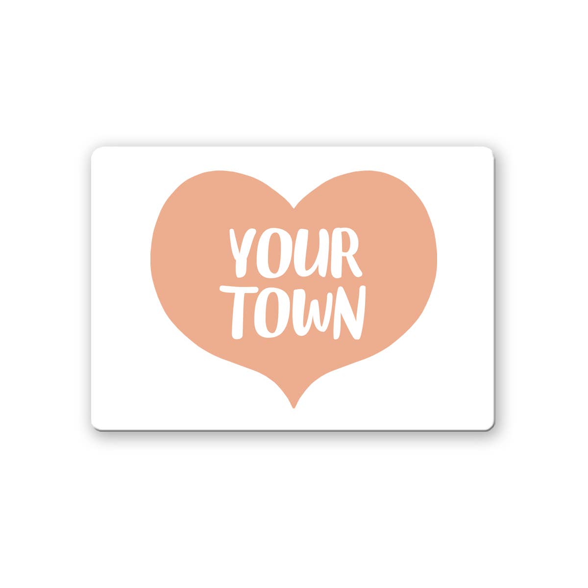 Personalized City Magnet - Big Heart
