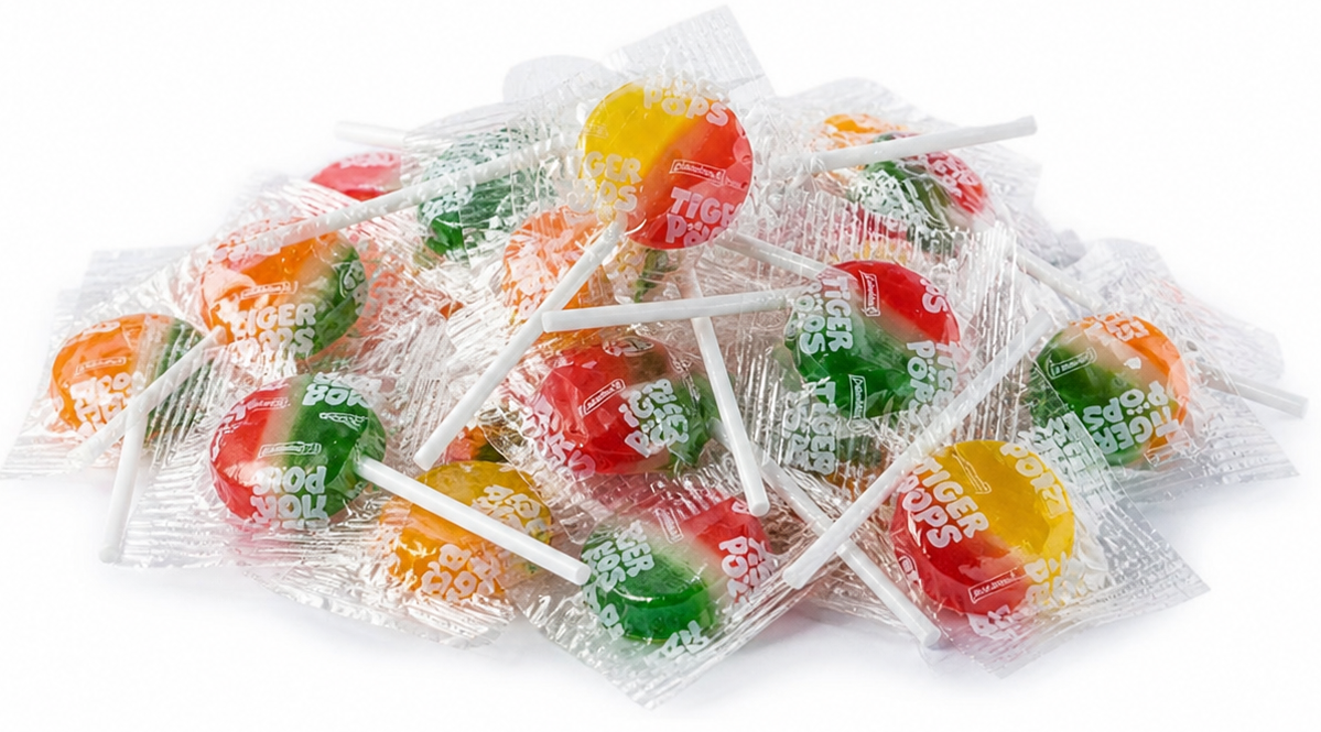 Tiger Pops Assorted Lollipops – Individually Wrapped Bulk Fruity Pops