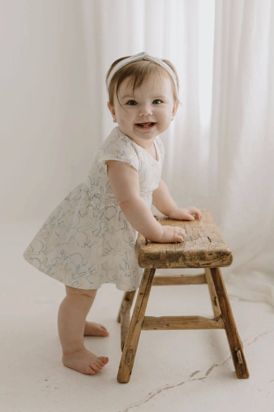 Bunnies Twirl organic Dress baby and kid