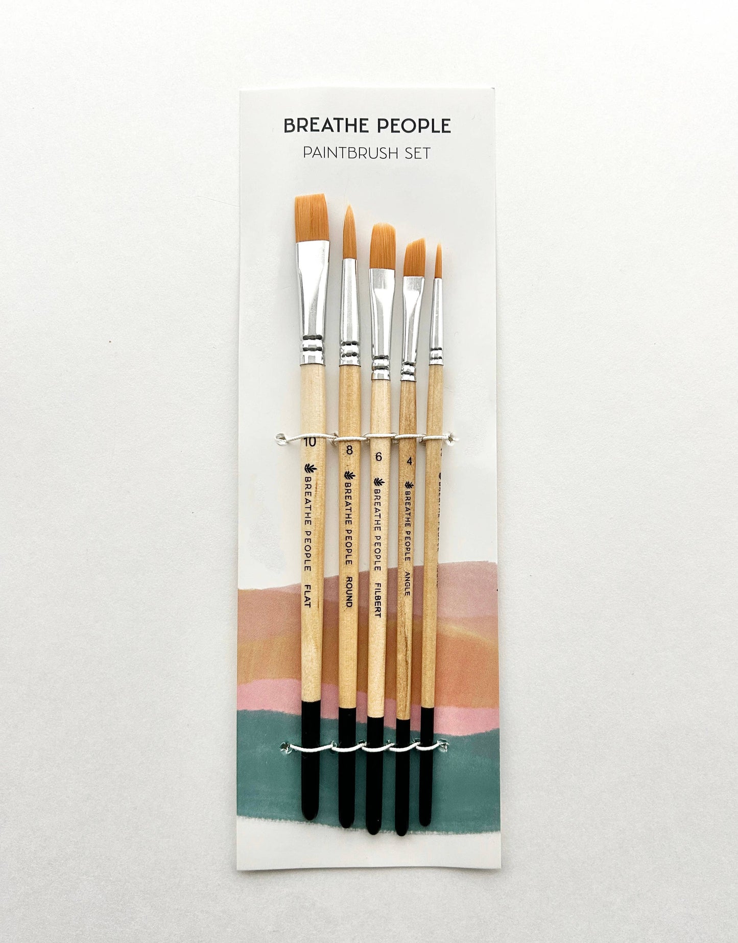 5-Piece Brush Set for Watercolor + Acrylics + Gouache