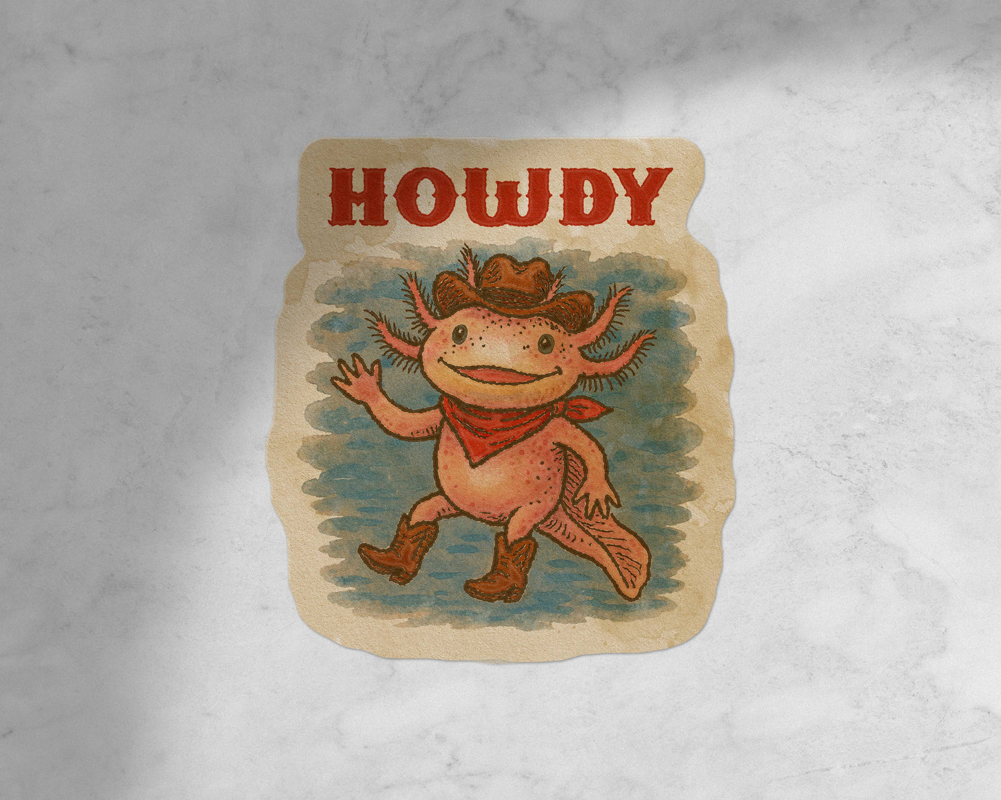 Howdy Axolotl Sticker