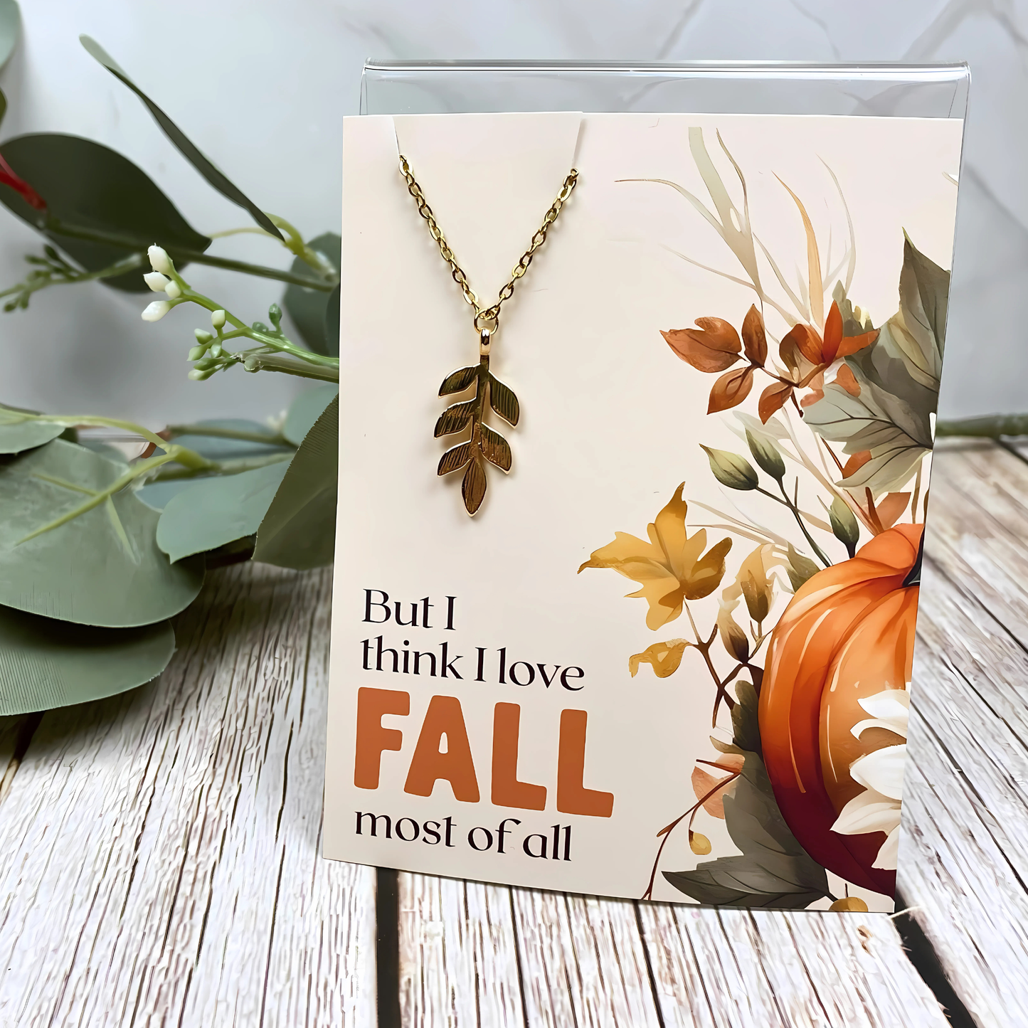 I Love Fall Necklace | Stainless Steel Chain