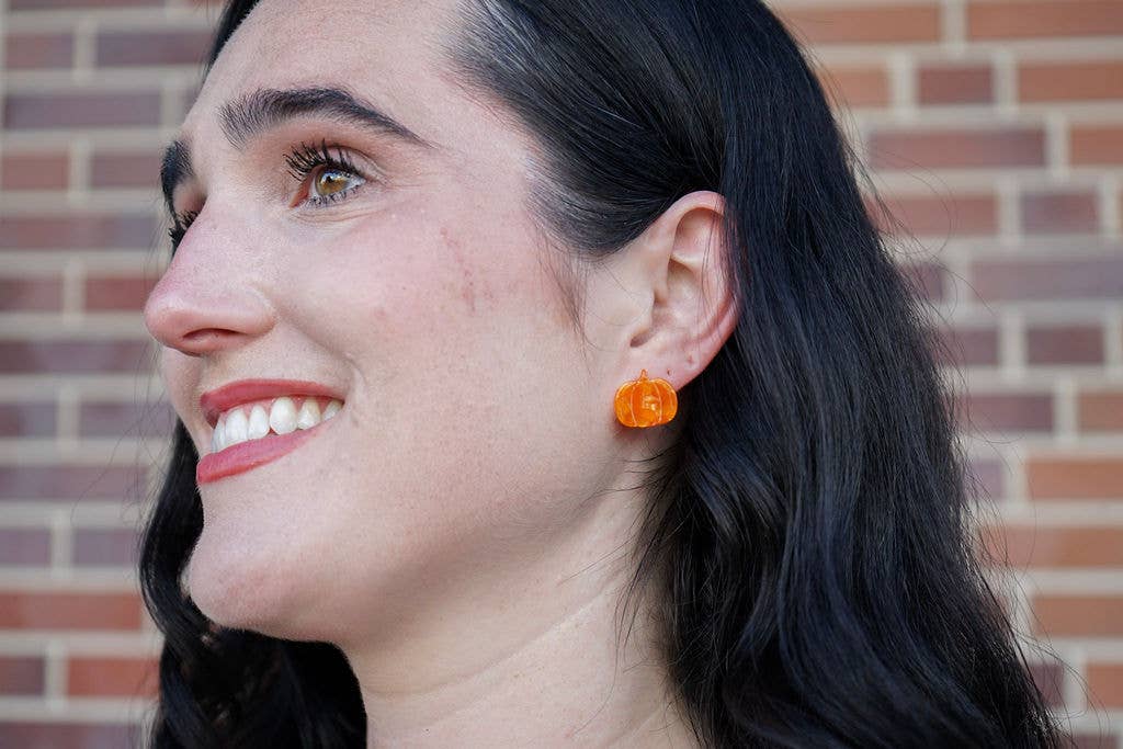 Pumpkin Patch Studs - Orange // Jewelry, Earrings, Fall, Halloween