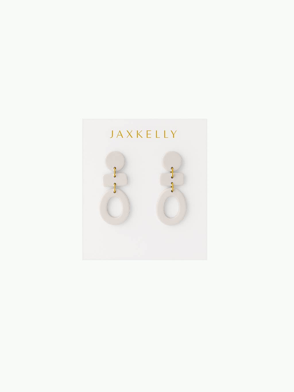 Organic Three Tier Clay Earring - Oat Milk