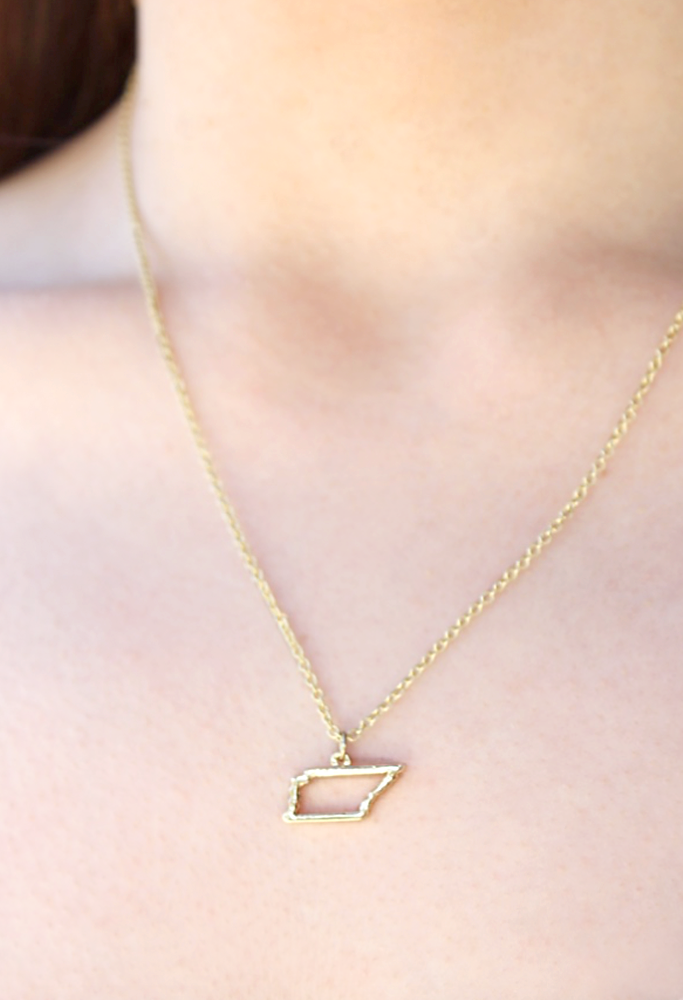 State Necklace - Gold - TENNESSEE