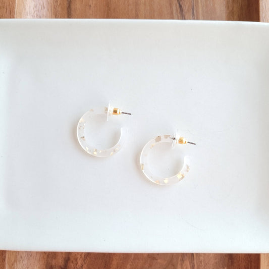 Cam Mini Hoops - Gold Flake // Jewelry, Earrings, Holiday