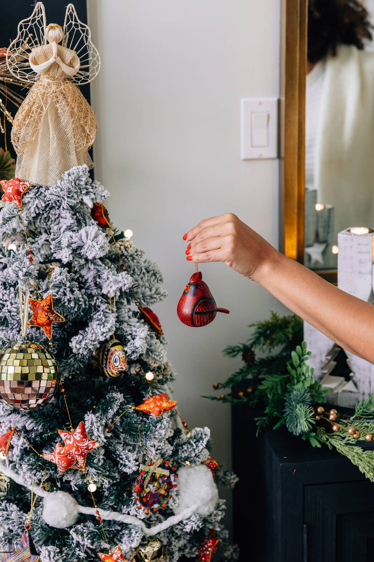 Cardinal Gourd Ornament