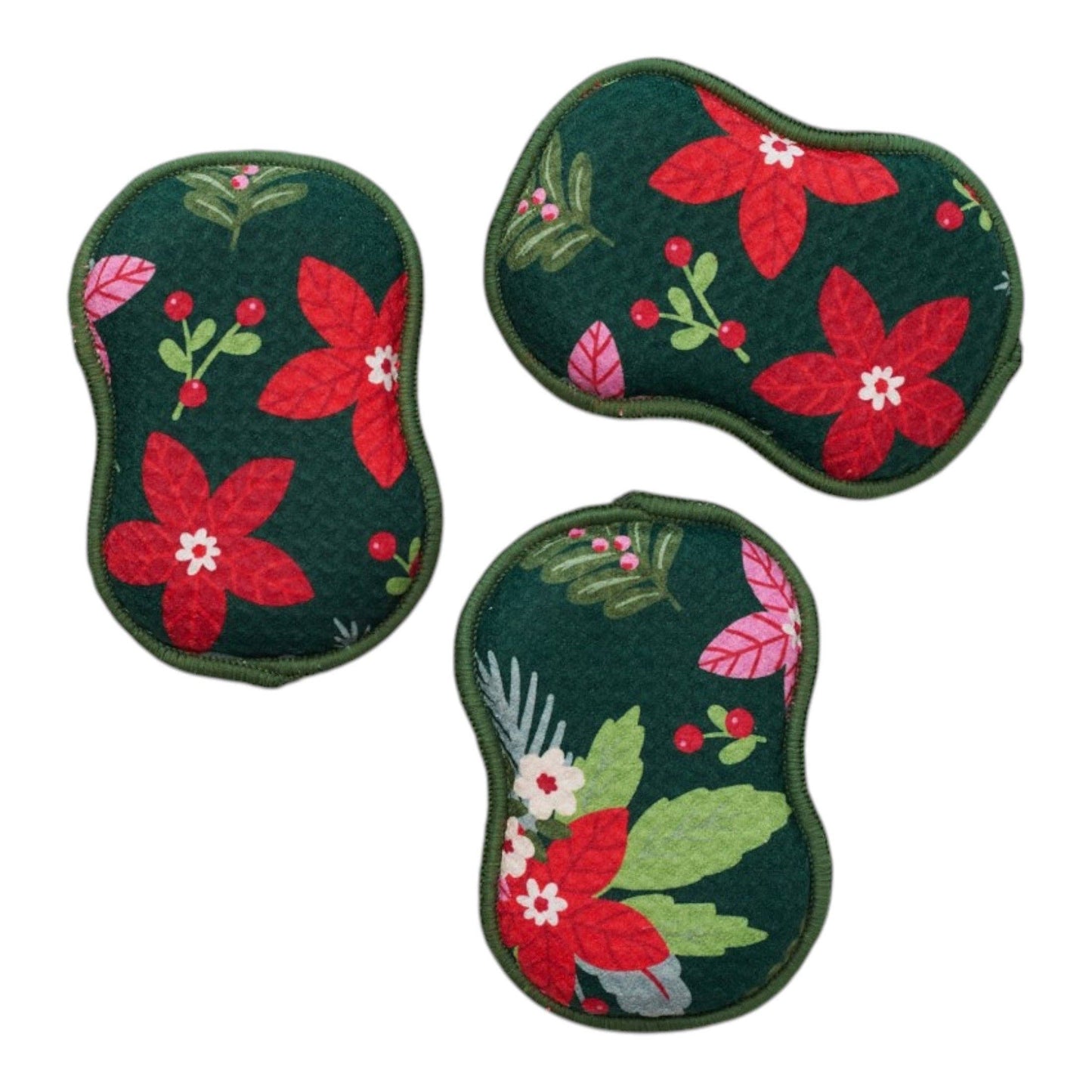 RE:usable Sponges (Set of 3) -  Poinsettia Garden