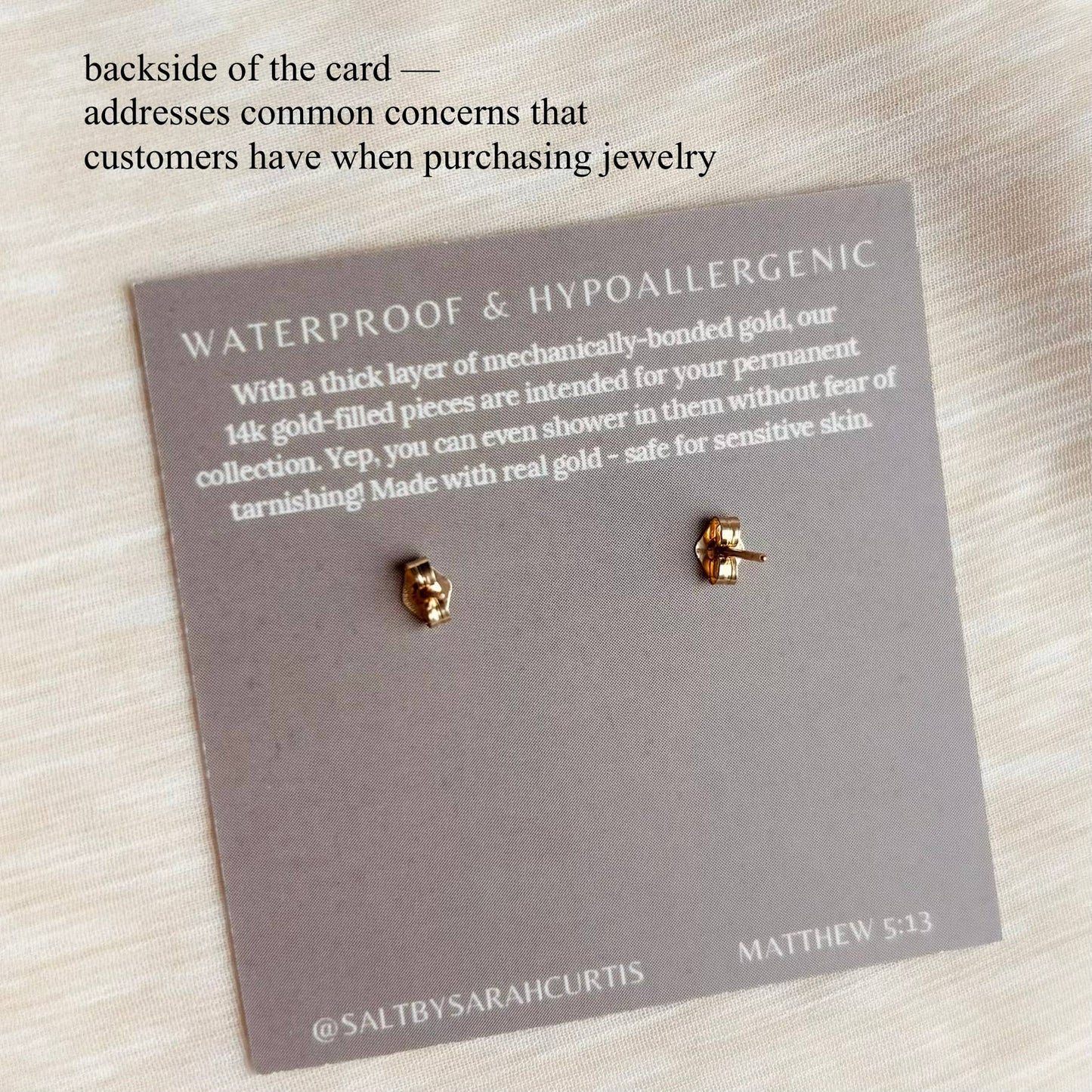 GOLD FILLED CROSS STUDS | 14k gold filled | 14/20 GF