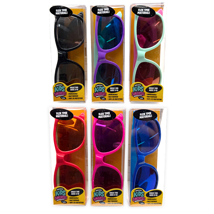 Unbreakable Kids Sunglasses Assortment - 6/Display