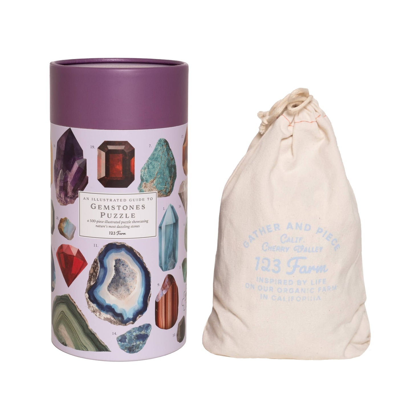 Gemstones Puzzle – 500 Pc Tube with Vintage Illustrations