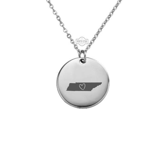 Tennessee Necklace -  With Heart Gold or Silver