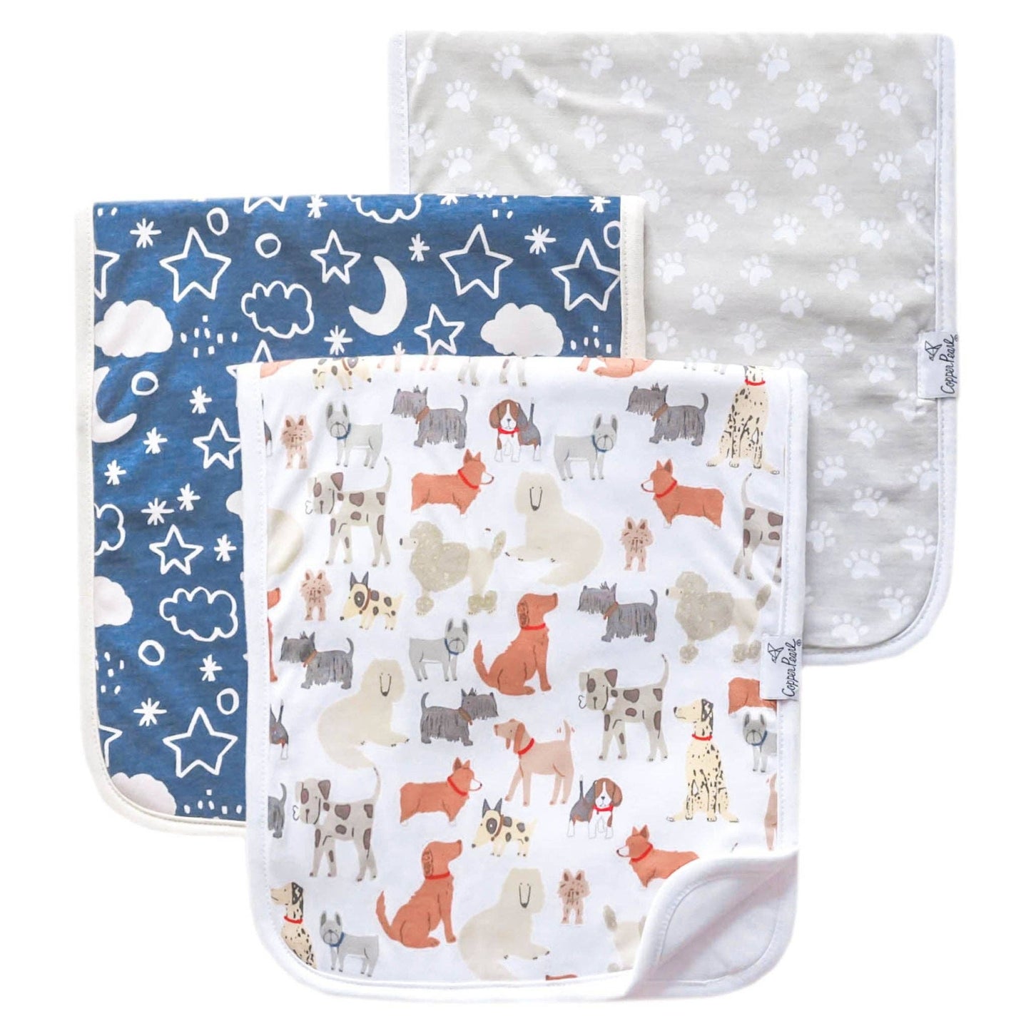3 Pack Premium Burp Cloths - Rufus