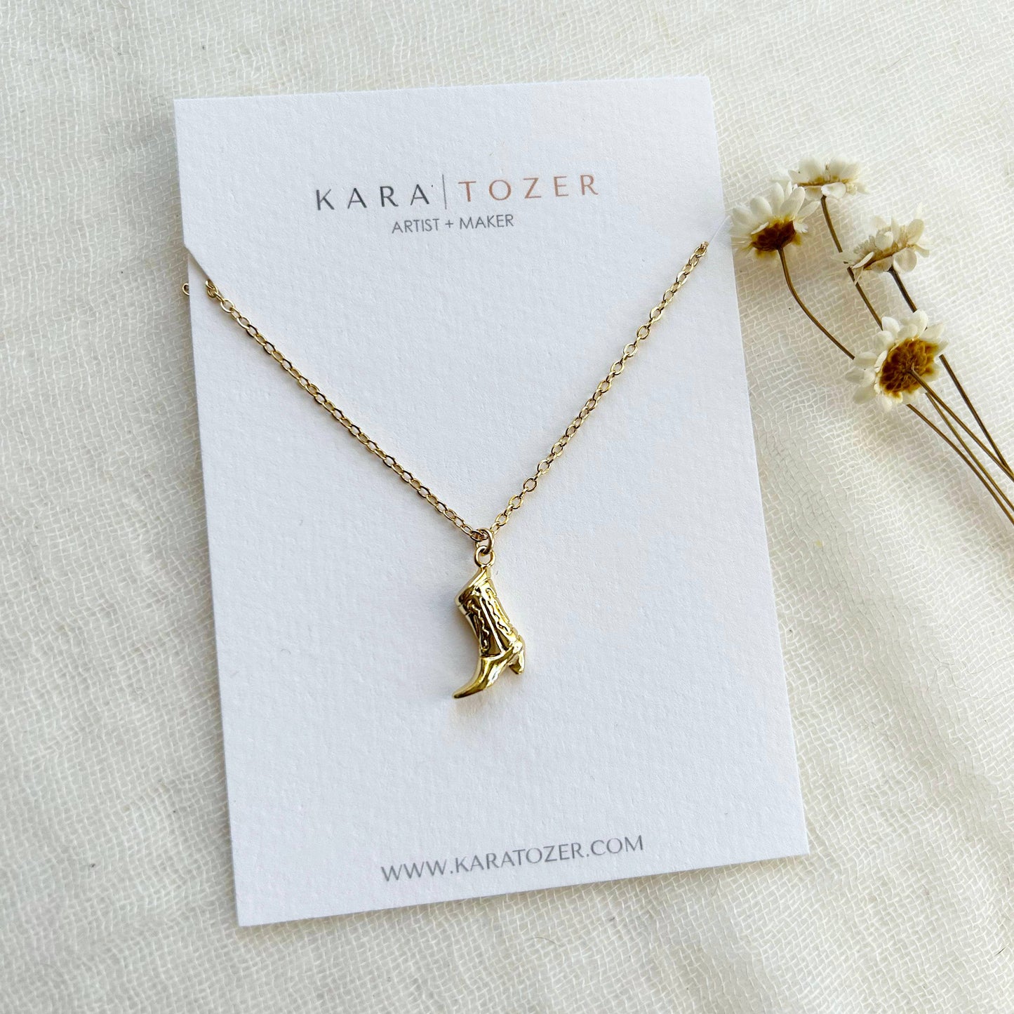 Dainty Cowboy Boot Necklace