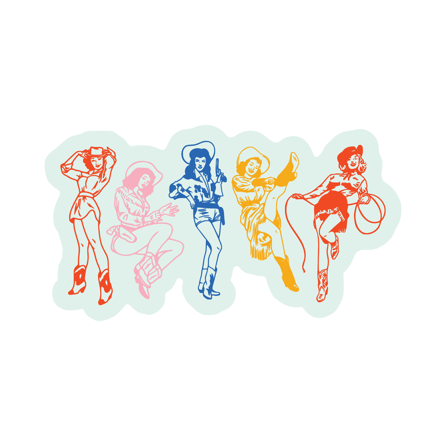 Cowgirl Retro Pinup High Quality Vinyl Sticker