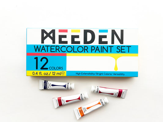 Meeden 12-Color Premium Watercolor Paint Set for Beginners
