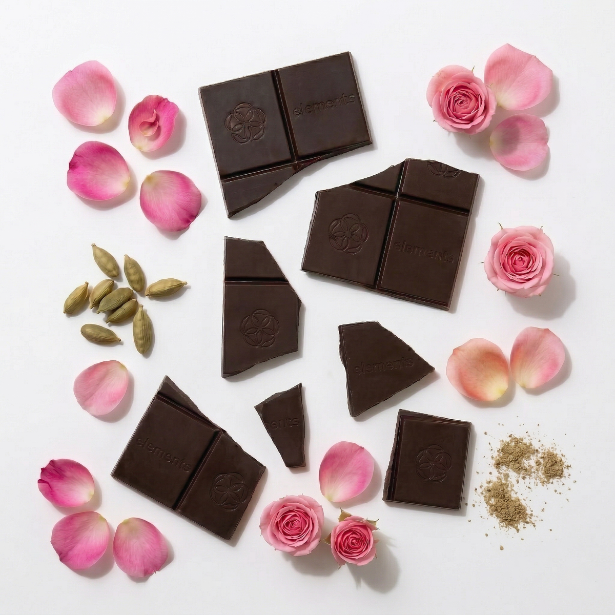 Rose Cardamom Dark Chocolate Bar | Vegan Kosher