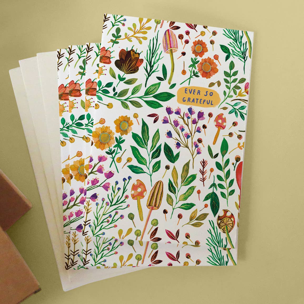 Mushrooms Ever So Grateful Thank You Card