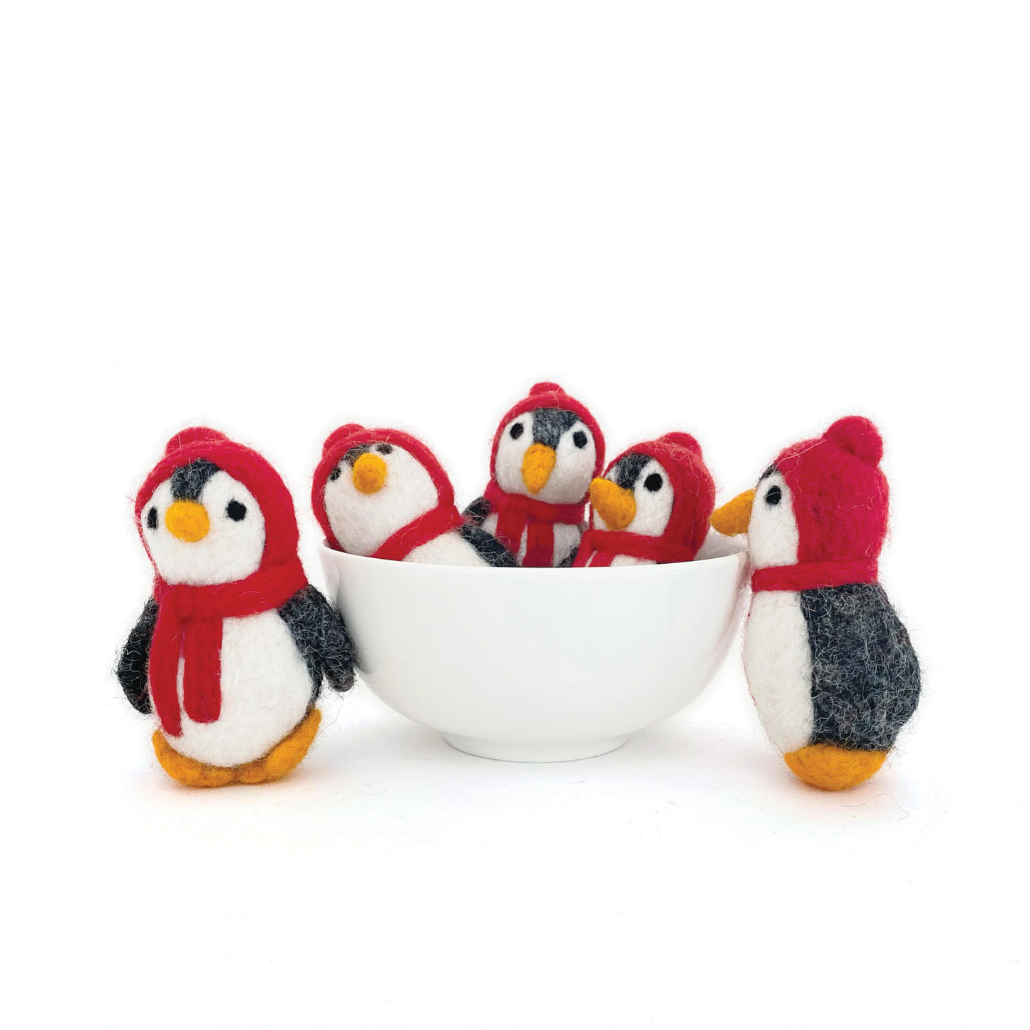 Felt Penguin with Red Accessories