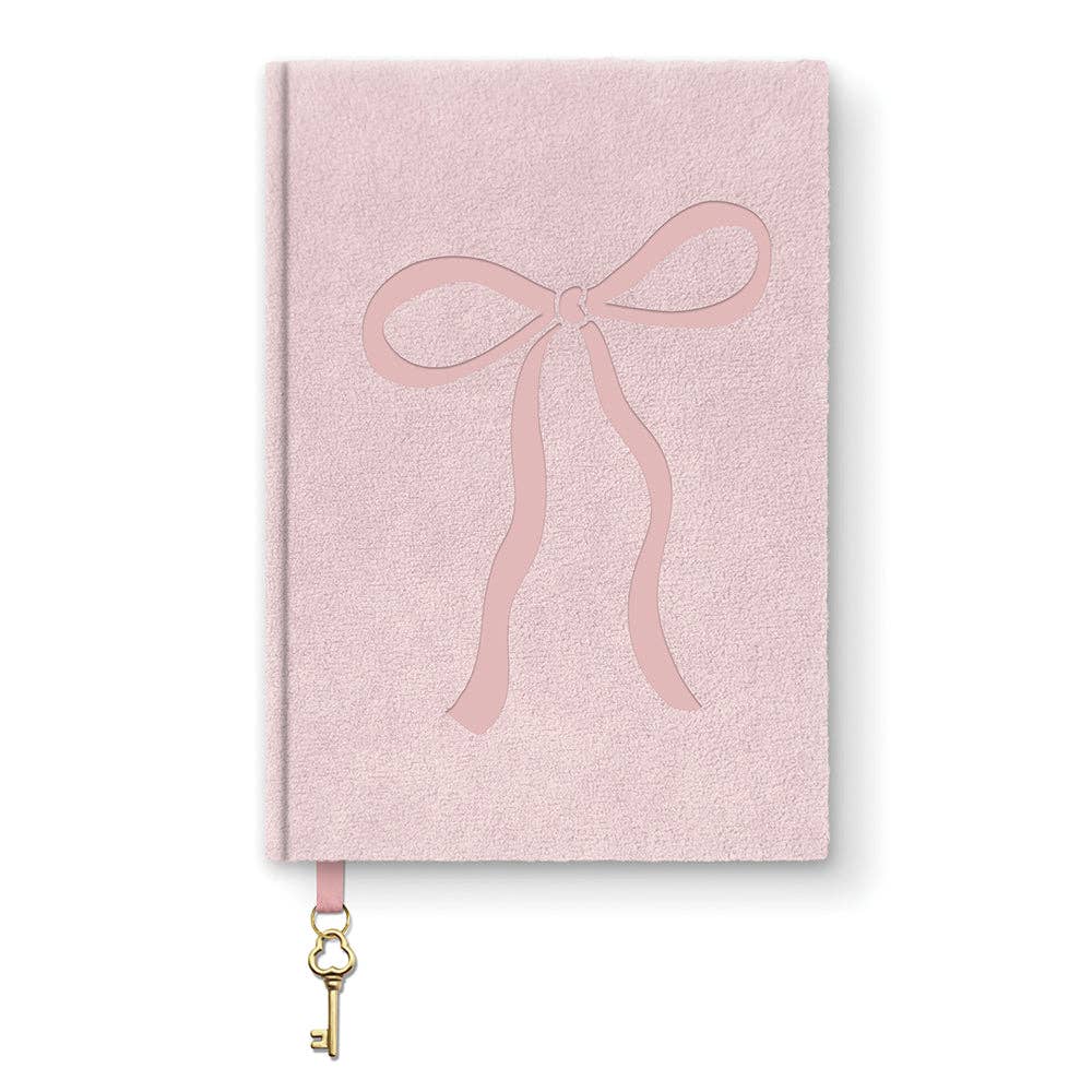 Sweetheart Pink Bow Olivia Velvet A5 Journal