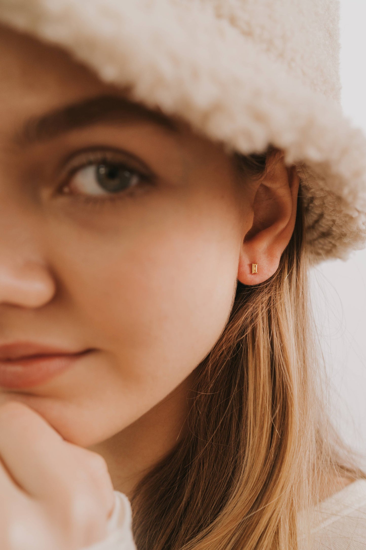 Baguette - Lemon - Gold Earrings