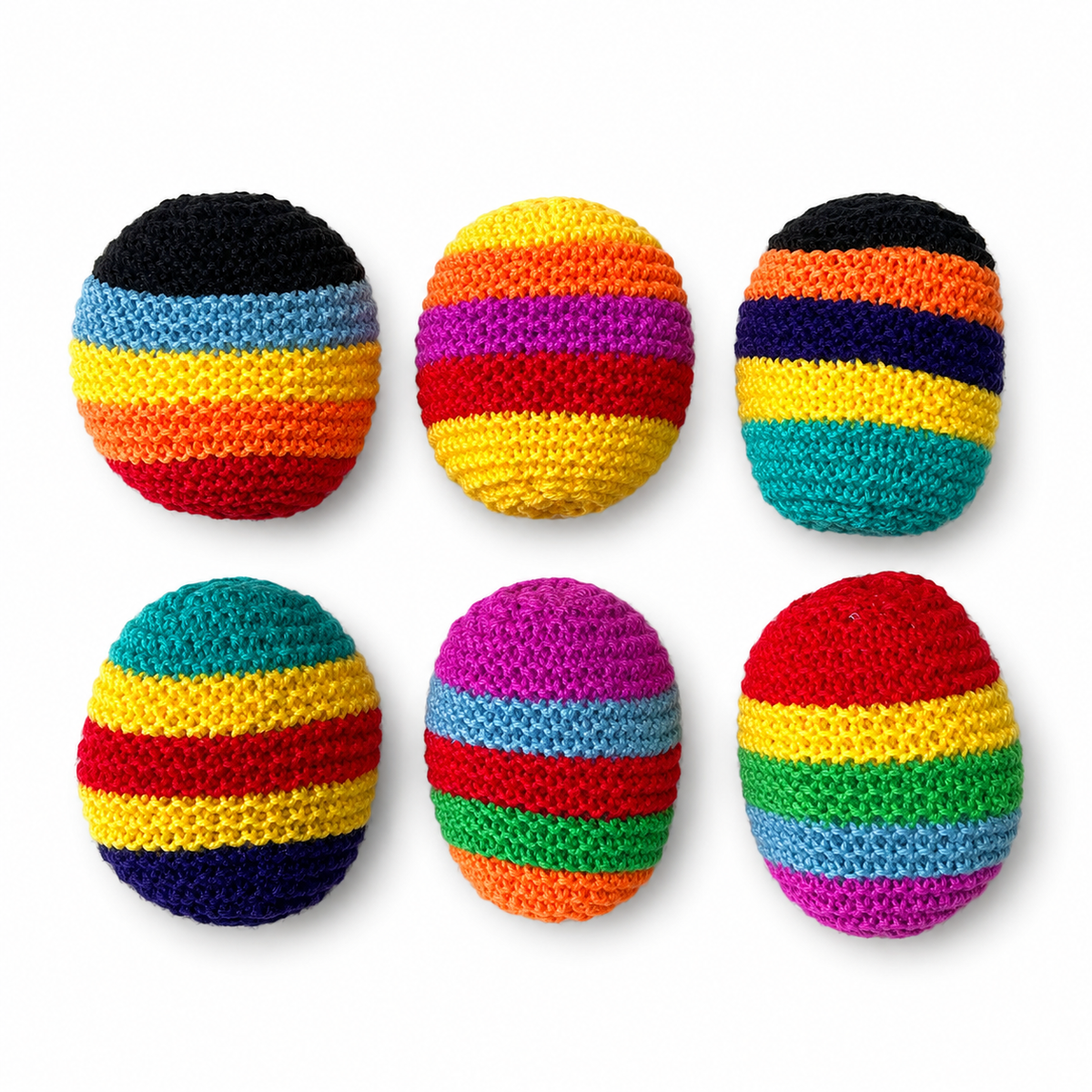 Rainbow Crocheted Hacky Sacks