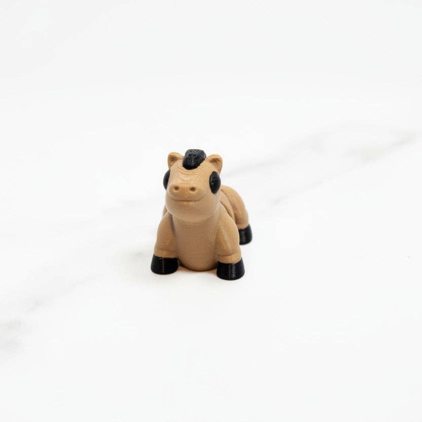 Horse (Brown) • Mini 3D Printed Articulated Animal • Flexi Animals • Pocket Pets • Pocket Pals • Desk Pets [#75]
