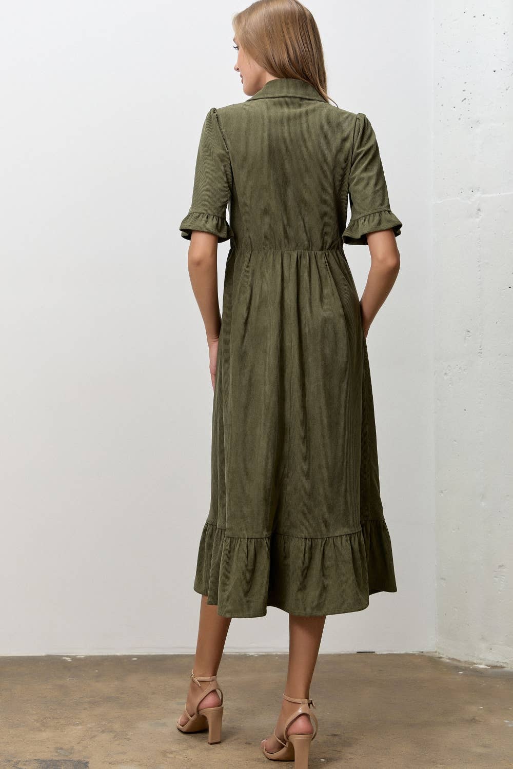 CORDUROY MIDI DRESS