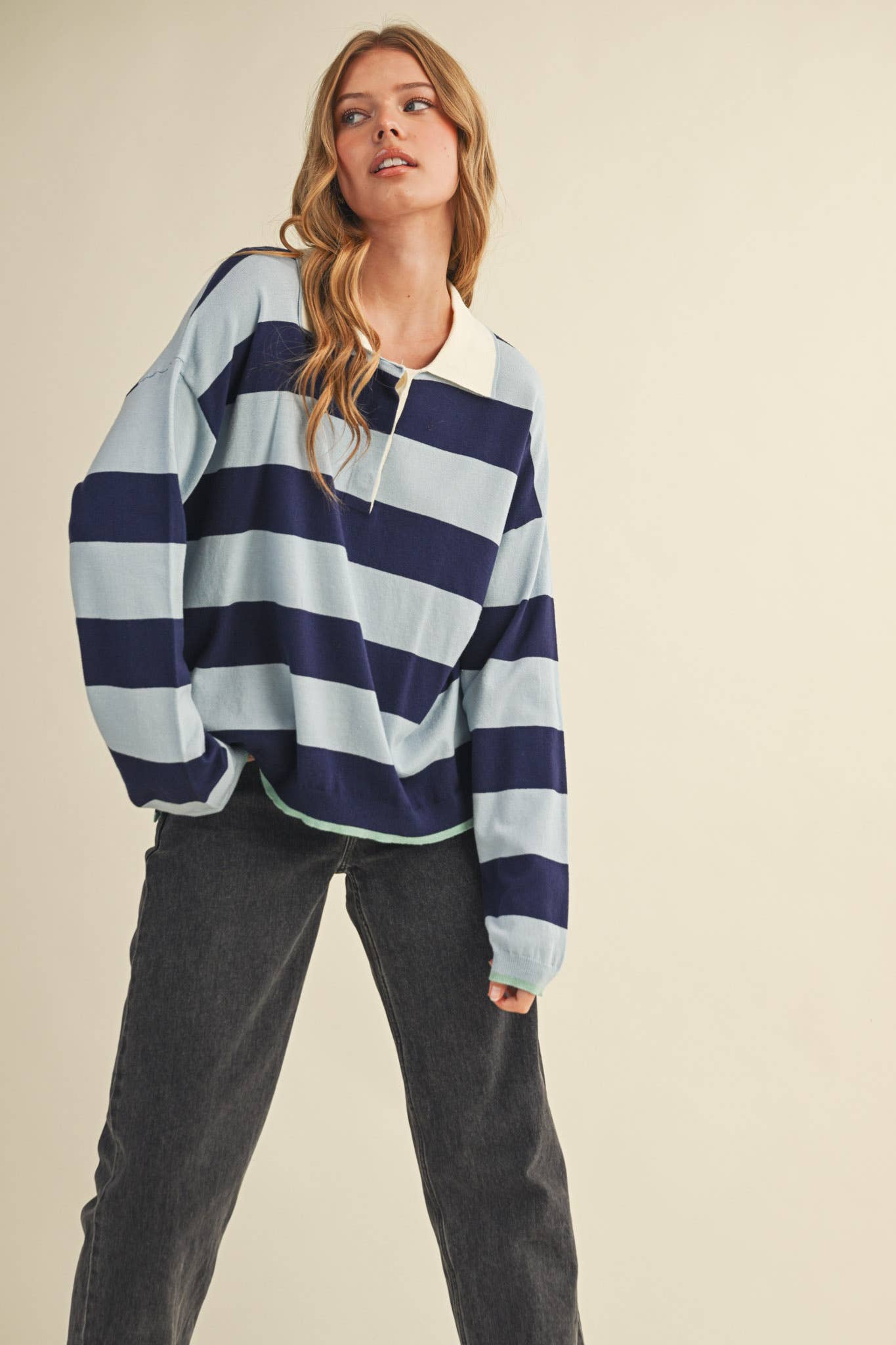 STRIPED RUGBY SWEATER
